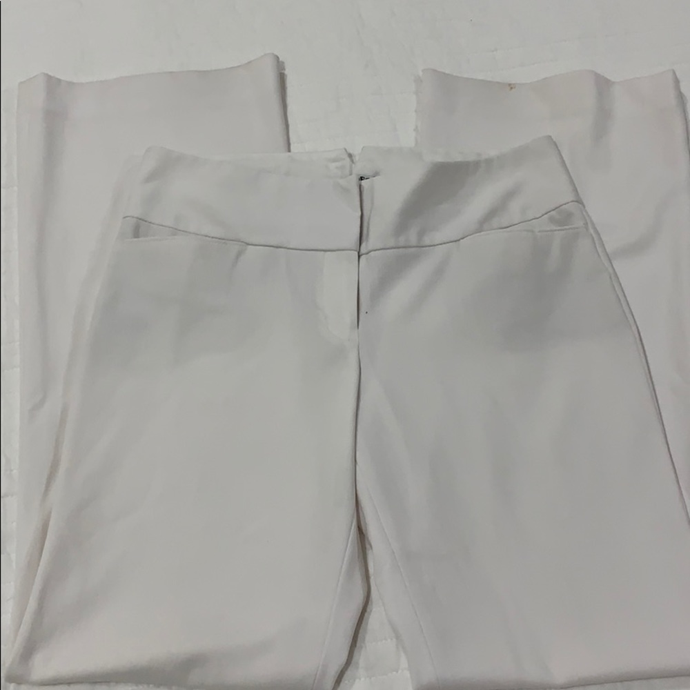 Express Editor white wide leg dress pants